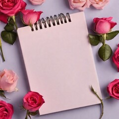 a rose with a notepad,Generative AI