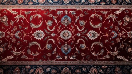 an elegant oriental rug, capturing the fine details of its traditional motifs and the lustrous sheen of its high-quality wool