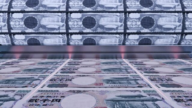 Printing 2000 Yen Banknotes 2, Animation.Full HD 1920×1080. 06 Second Long.LOOP.	