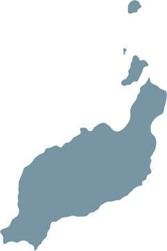 doodle freehand drawing of lanzarote island map.