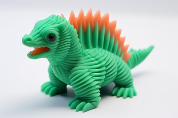 Naklejka premium animal, dinosaur, character, toy, 3d printing, isolated, white