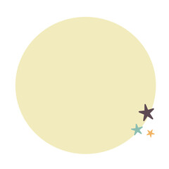 Flat Retro Moon. Vector Circle