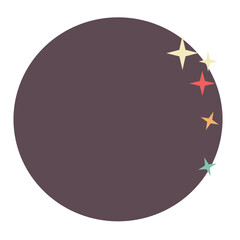 Flat Retro Moon. Vector Circle