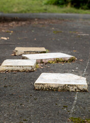 paving slabs on a road
