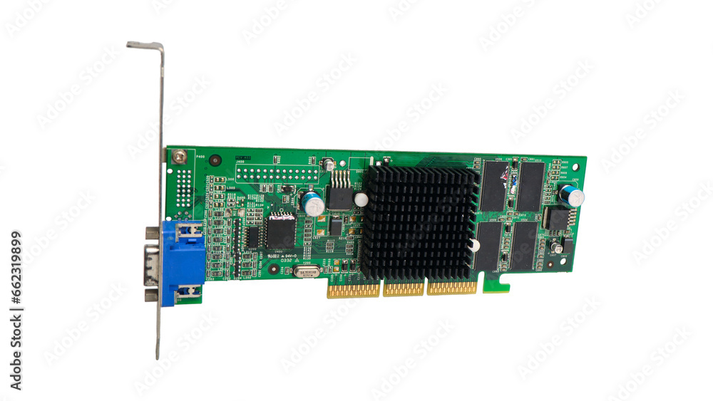 Fototapete personal computer graphics card isolated transparent background