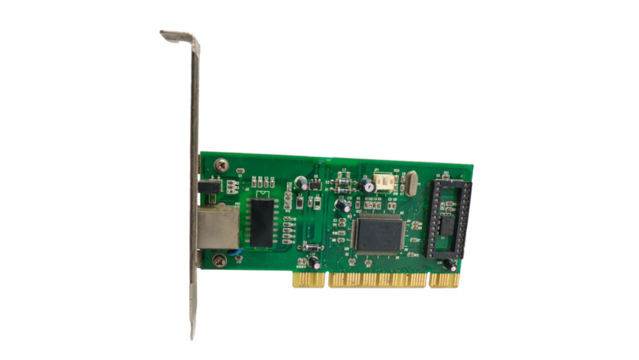Personal computer Lan Network Card isolated transparent background
