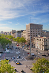 View of Passeig de Garcia, Barcelona, Spain from above