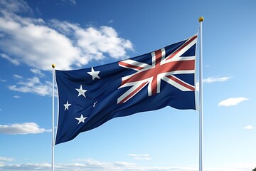 Fototapeta premium Australian flag against sky
