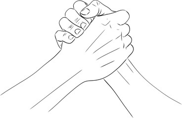 Hands of friends greeting each other - 662322077