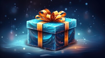 illustration of a beautifully wrapped Christmas gift, radiating the joy of giving