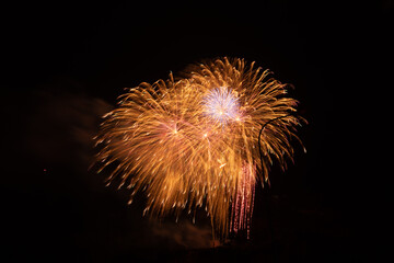 Fireworks at the national holiday in Vaduz in Liechtenstein