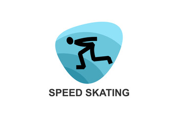 speed skating vector line icon. skate on ice, practice speed skating. sport  pictogram illustration.