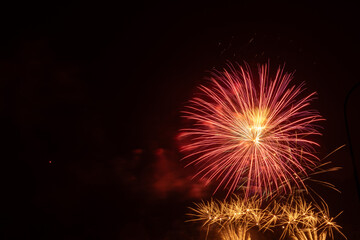 Fireworks at the national holiday in Vaduz in Liechtenstein