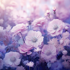 3d floral background, elegant purple paper cut, luxurious, winter style.