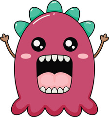 Cute Big Mouth Monster Illustration