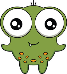 Cute Big Eyes Monster Illustration