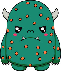 Angry Spotted Monster Illustration