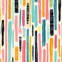 Woven stripe quirky doodle pattern, background, cartoon, vector, whimsical Illustration
