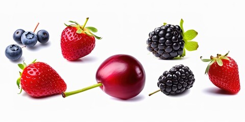 photos of fresh berries from various variants, beautiful colors. Generative AI