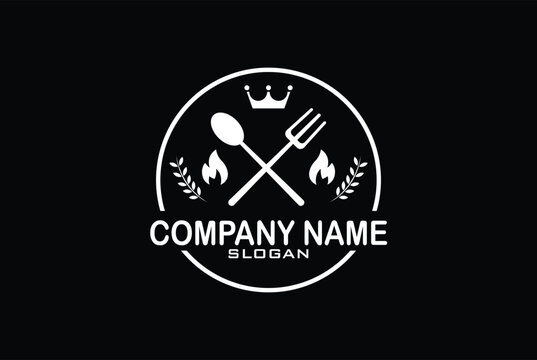 cooking logo. cooking vector. Elements with spoon and fork. Vector color emblem.