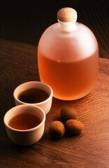 Fototapeta na wymiar Ready-to-drink Japanese style plum fermented liquor.