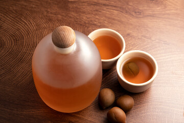 Ready-to-drink Japanese style plum fermented liquor.
