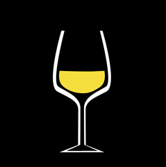 Wineglass with wine vector