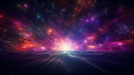Cosmic background with colorful laser lights - perfect for a digital wallpaper