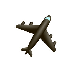 Vector illustration of cartoon airplane isolated on white background