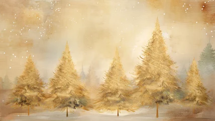 Fototapeten watercolour paint of Christmas tree © Mariya Surmacheva