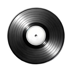 Vintage Vinyl Record Isolated on Minimalistic White Background - Music Industry Design Template. Generative Ai.