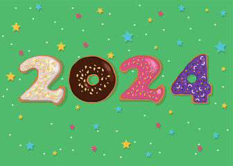 A festive illustration of a colorful number 