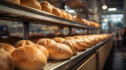 Foto op Plexiglas Bountiful Bread Aisle in the Hypermarket © Abzal