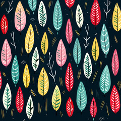 Christmas garland quirky doodle pattern, background, cartoon, vector, whimsical Illustration