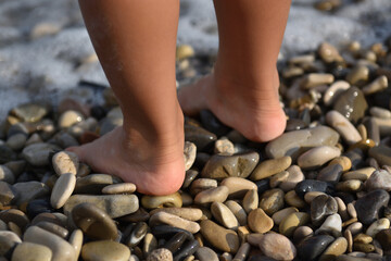 Foot at the beach, peebles
