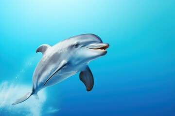 Fototapeta premium Happy dolphin jumping and having fun.