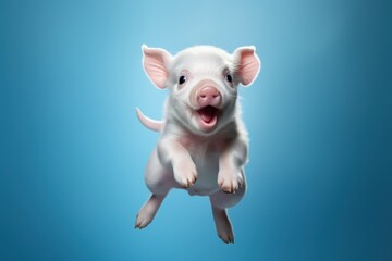 Obraz premium Happy pig jumping and having fun.