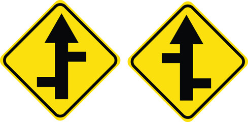 yellow road sign