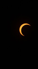 Solar eclipse. October 14th, 2023. Moon and sun