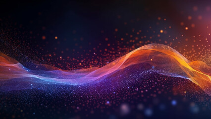 Abstract background with flowing particles, Digital future technology concept
