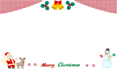 水彩風なクリスマスの可愛いフレームイラスト(文字なし)