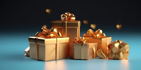 A luxurious gift of various sizes can be used as the background for your greeting card. Generative AI