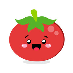 Vector cute funny tomato vector hand drawn cartoon icon illustration