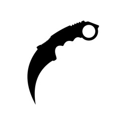 Knife silhouette. Karambit. Military knife, tactical knife, hunting knife - vector illustration - obrazy, fototapety, plakaty