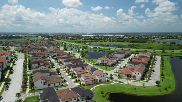 Aerial view of  homes in Viera, Florida, a golf centered lifestyle residential community in central Brevard County near Melbourne on Florida's Space Coast.