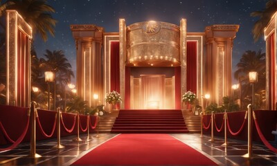 3d cg rendering of the grand theater 3d cg rendering of the grand theater 3d rendering of the grand theater in night time - obrazy, fototapety, plakaty