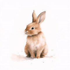 Obraz premium white rabbit ,in aquarel, you can use this like a frame in your babies room