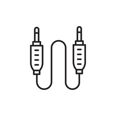 AUX icon. Audio cable icon. Aux sign. Audio cable sign. DJ cable symbol. Aux symbol vector pictogram flat sign design. UX UI icon