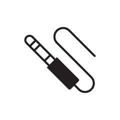 AUX icon. Audio cable icon. Aux sign. Audio cable sign. DJ cable symbol. Aux symbol vector pictogram flat sign design. UX UI icon