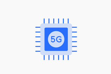 5g cpu speed technology illustration in flat style design. Vector illustration.
